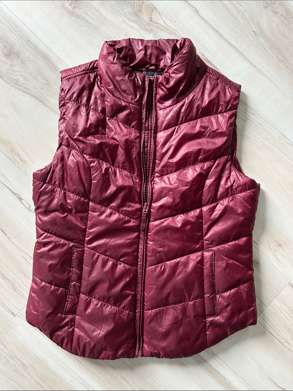Aeropostale Women's Wine Quilted Puffer Vest